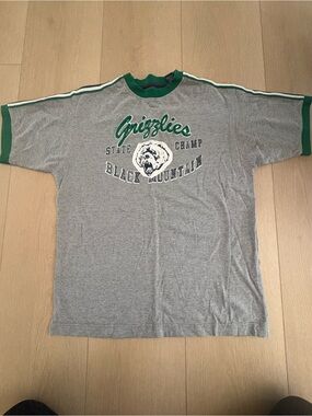 Point Zero Grey T-Shirt with Green Trim & Grizzlies Graphic